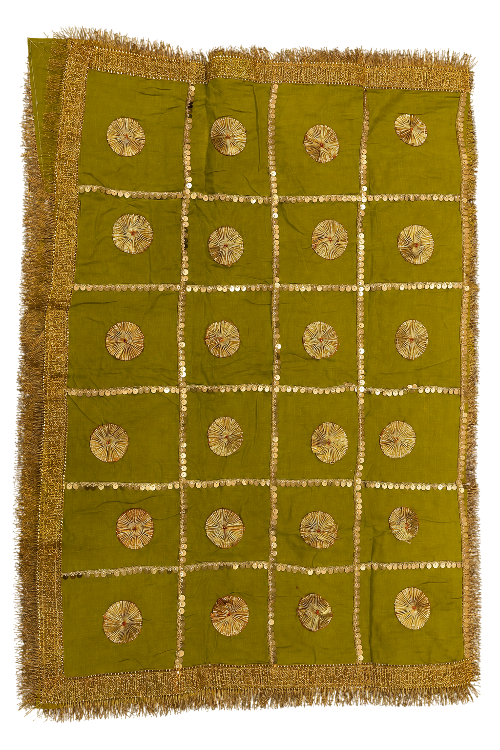 Daman Dupatta in Olive
