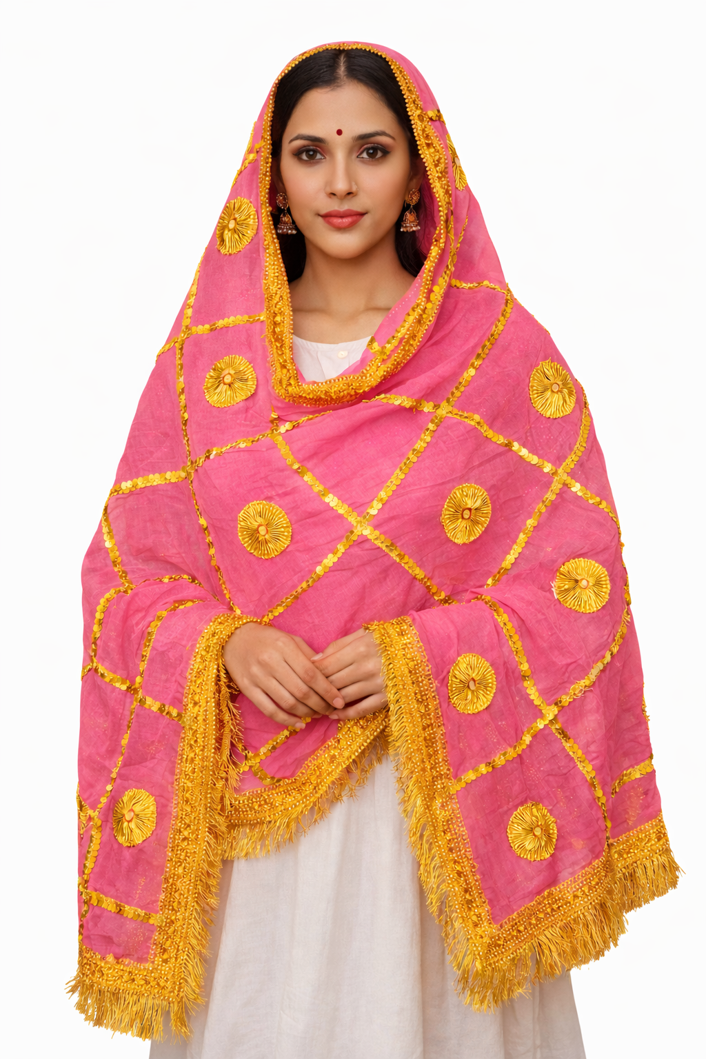 Daman Dupatta in Light Pink